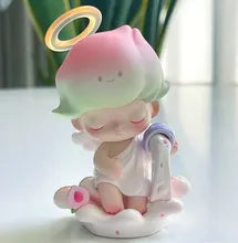 POP MART DIMOO Peach Guava Action Figure Blister Package Angel Dimoo Flower Vase Heaven Figurine Limited Collection Designer Toy