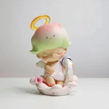 POP MART DIMOO Peach Guava Action Figure Blister Package Angel Dimoo Flower Vase Heaven Figurine Limited Collection Designer Toy